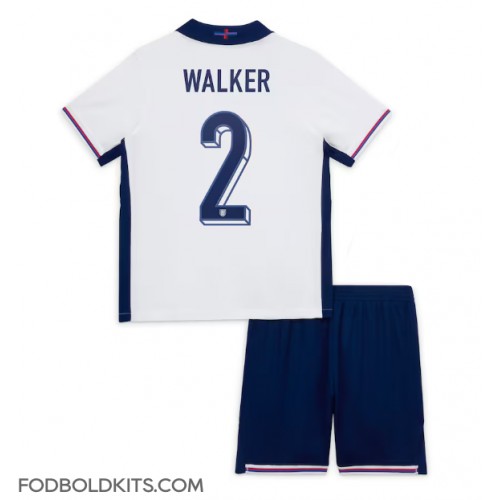 England Kyle Walker #2 Hjemmebanesæt Børn EM 2024 Kortærmet (+ Korte bukser)